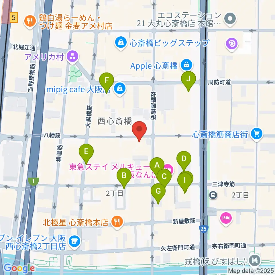 心斎橋HOKAGE周辺の駐車場・コインパーキング一覧地図