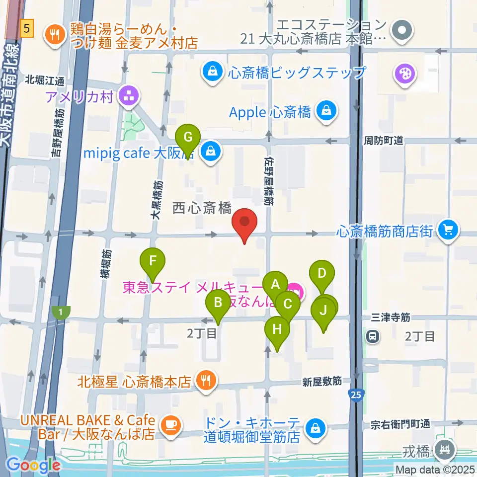 心斎橋HOKAGE周辺の駐車場・コインパーキング一覧地図