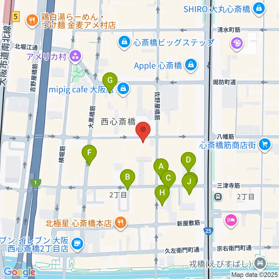 心斎橋HOKAGE周辺の駐車場・コインパーキング一覧地図