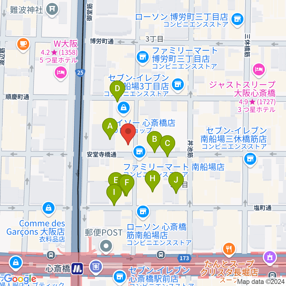 大阪RUIDO周辺の駐車場・コインパーキング一覧地図