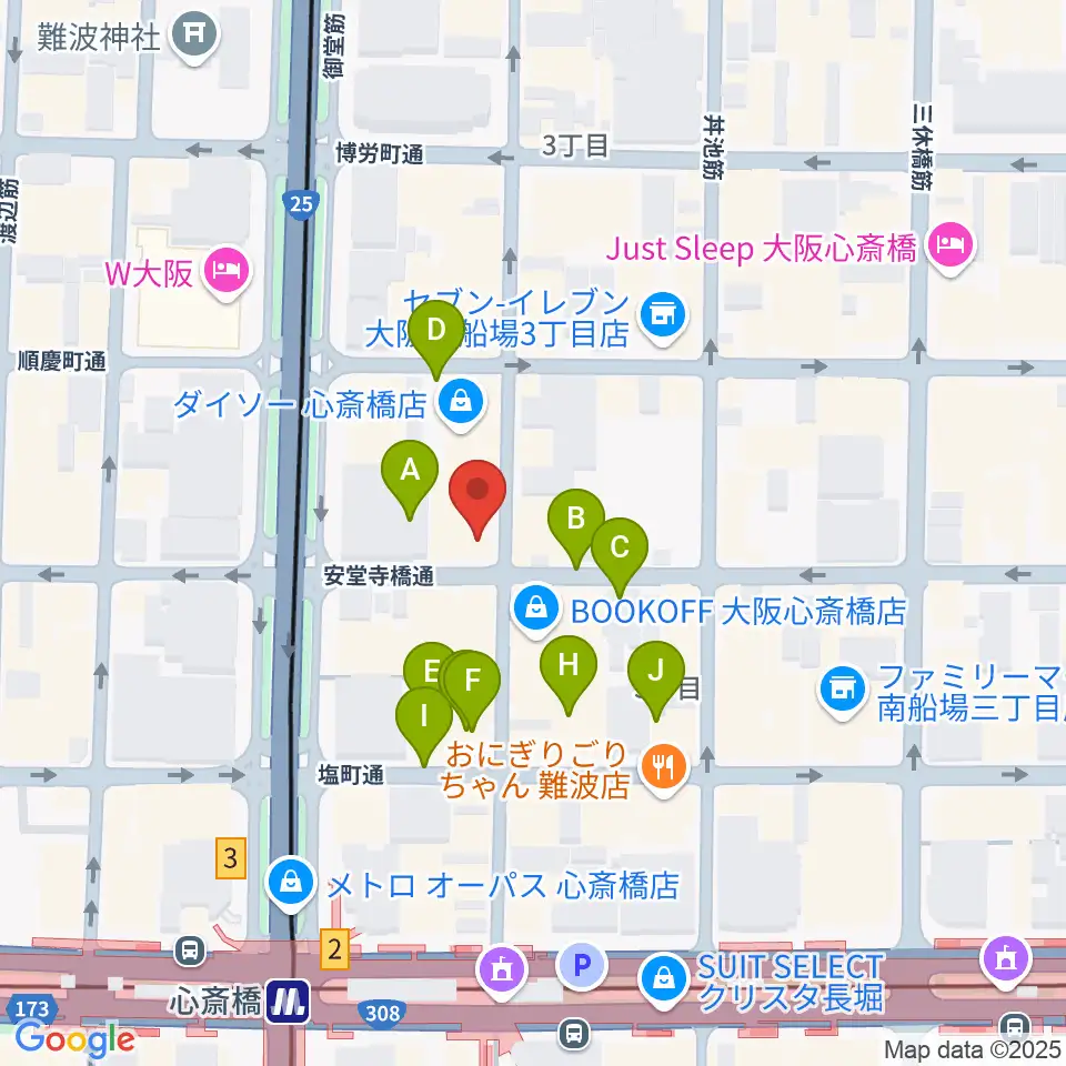 大阪RUIDO周辺の駐車場・コインパーキング一覧地図
