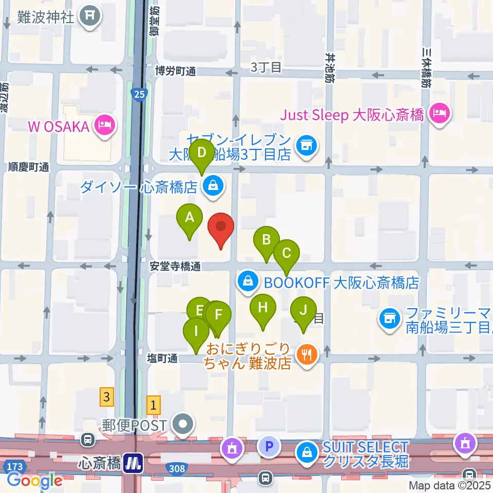 大阪RUIDO周辺の駐車場・コインパーキング一覧地図