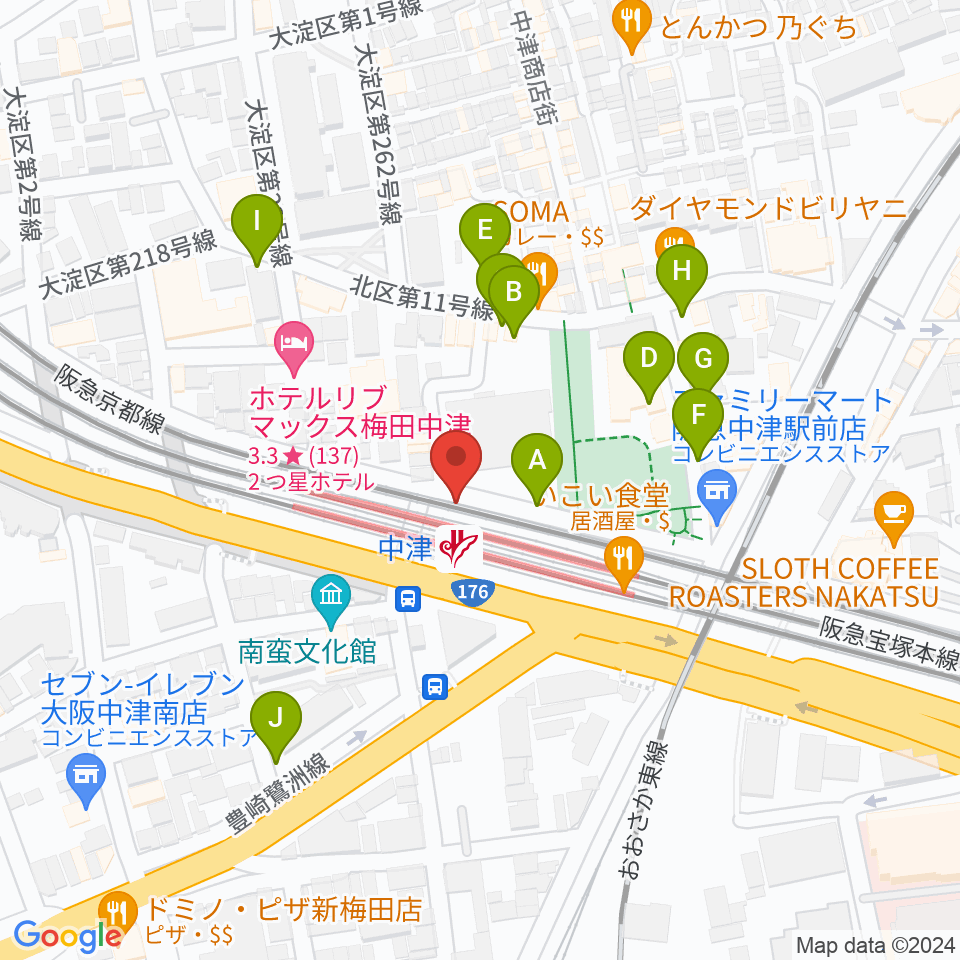 中津Vi-code周辺の駐車場・コインパーキング一覧地図