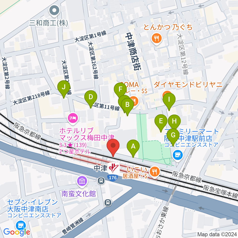 中津Vi-code周辺の駐車場・コインパーキング一覧地図