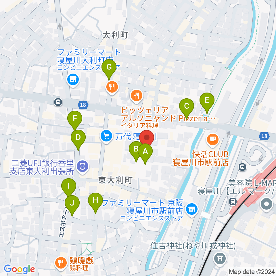 寝屋川VINTAGE周辺の駐車場・コインパーキング一覧地図