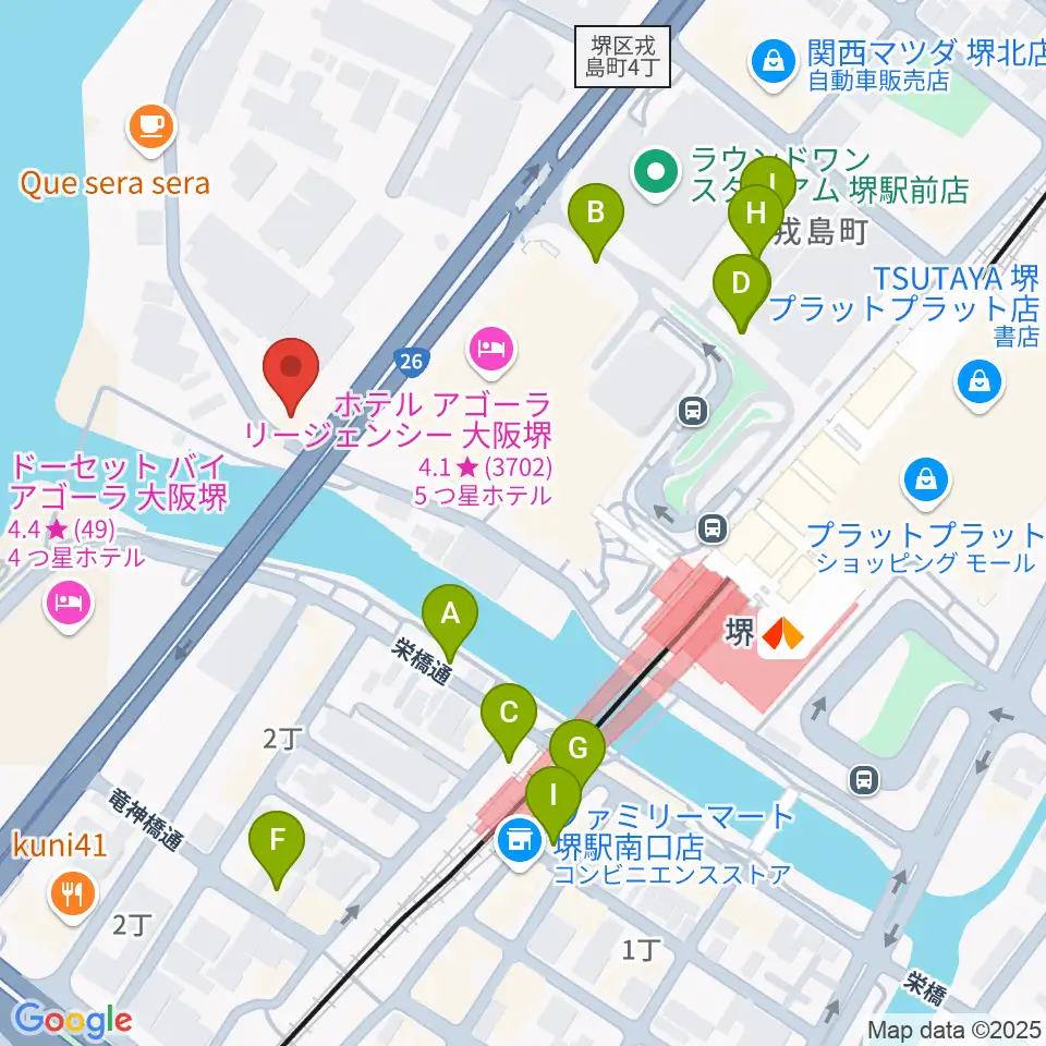 堺ファンダンゴ周辺の駐車場・コインパーキング一覧地図