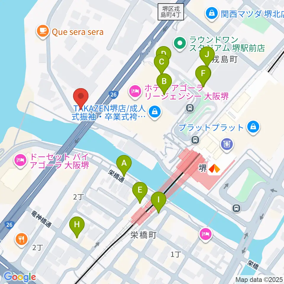 堺ファンダンゴ周辺の駐車場・コインパーキング一覧地図