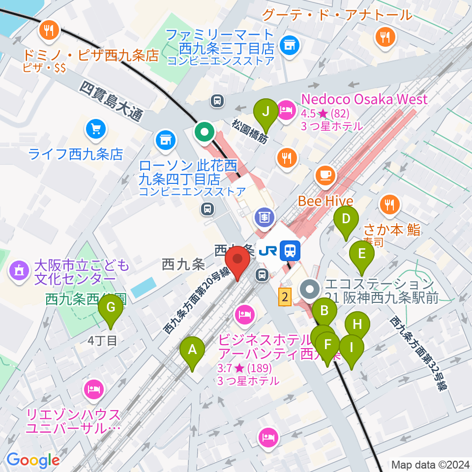 西九条BRAND NEW周辺の駐車場・コインパーキング一覧地図