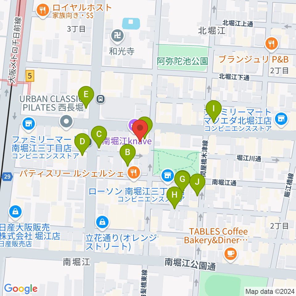 南堀江knave周辺の駐車場・コインパーキング一覧地図