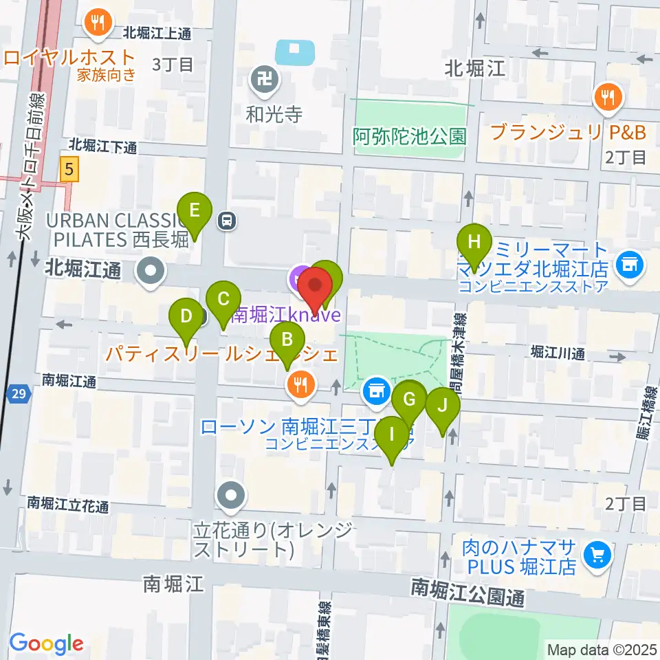 南堀江knave周辺の駐車場・コインパーキング一覧地図