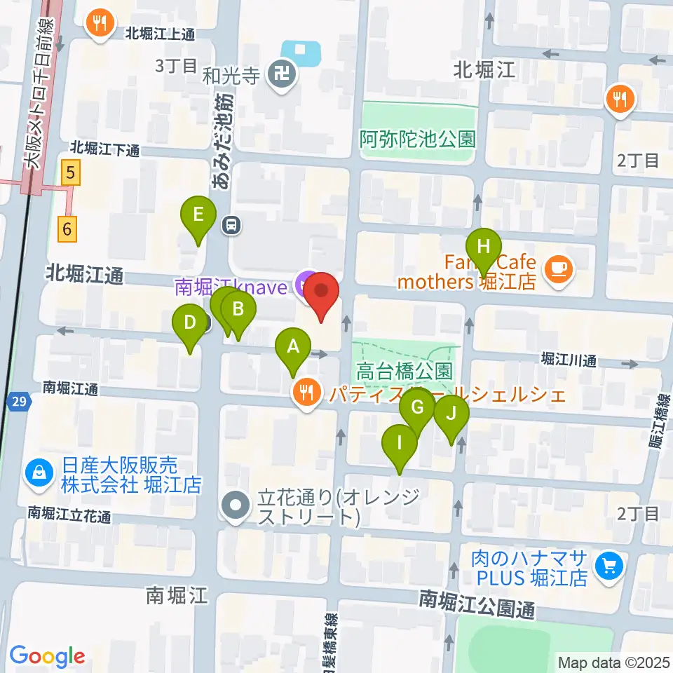 南堀江knave周辺の駐車場・コインパーキング一覧地図