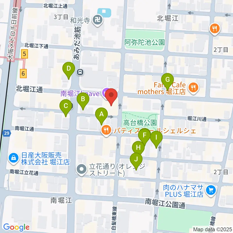 南堀江knave周辺の駐車場・コインパーキング一覧地図
