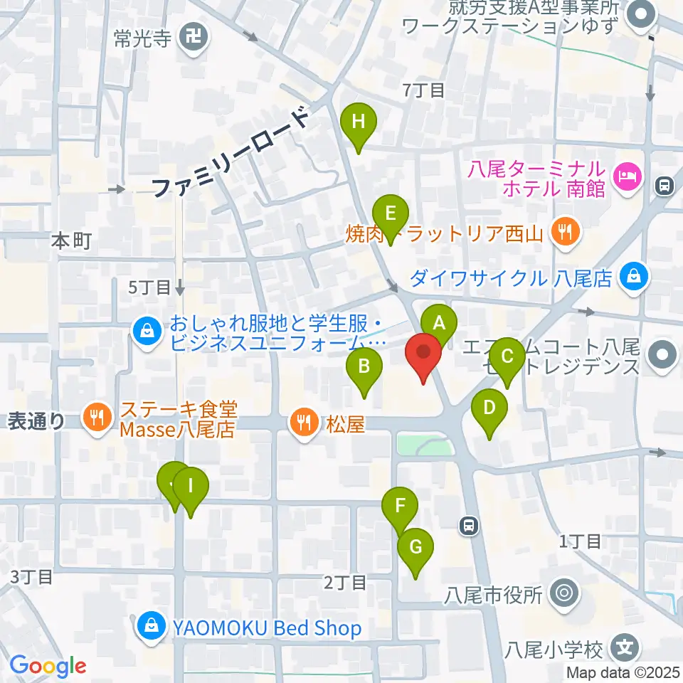 八尾シルキーホール周辺の駐車場・コインパーキング一覧地図
