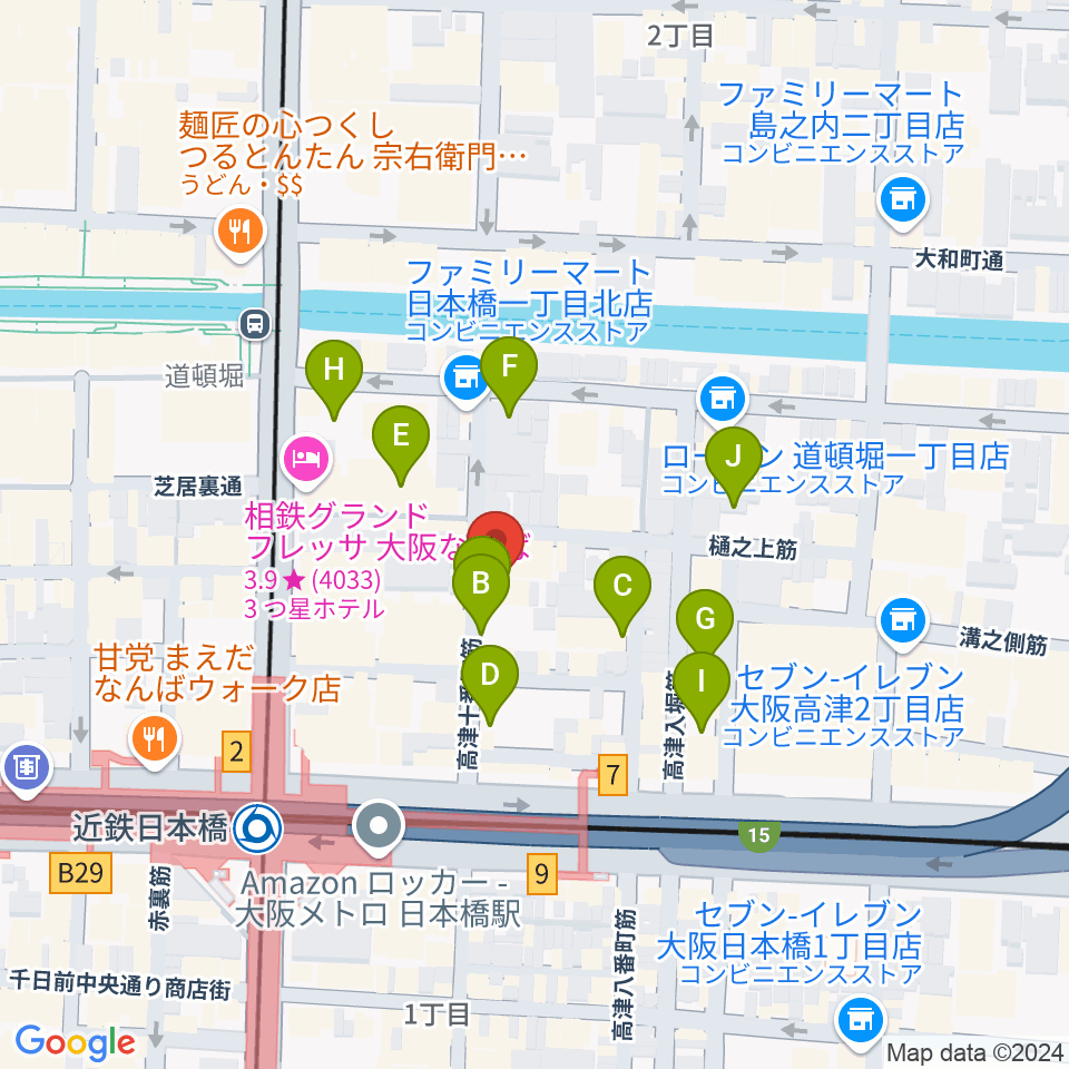 日本橋R/H/B周辺の駐車場・コインパーキング一覧地図