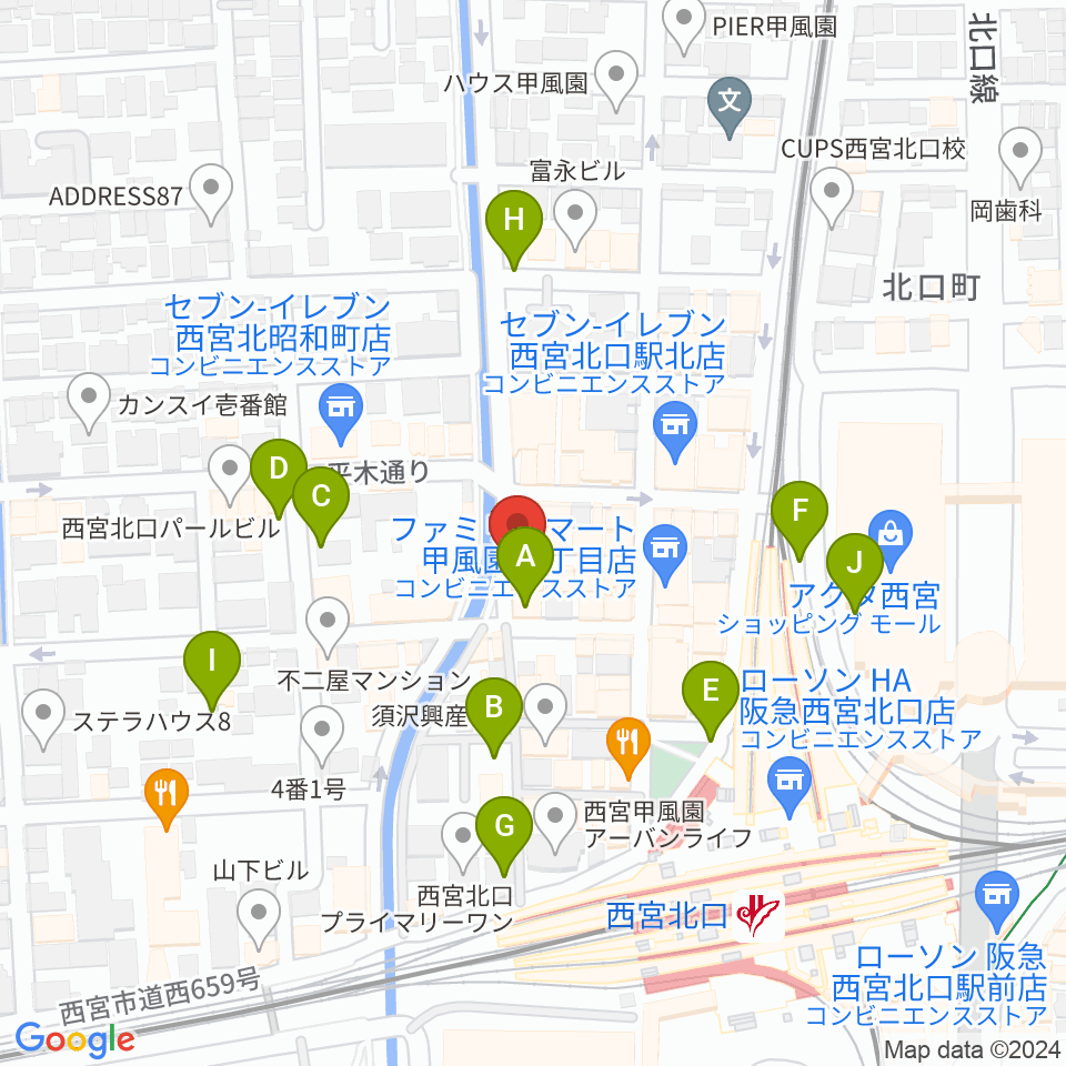 RJ&BME'S周辺の駐車場・コインパーキング一覧地図