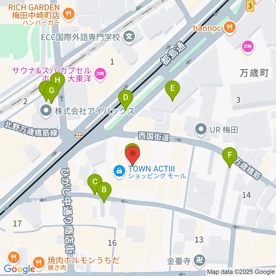JAZZ ON TOP ACTⅢ店周辺の駐車場・コインパーキング一覧地図