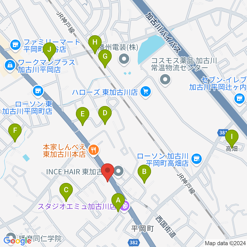 東加古川スターダンス周辺の駐車場・コインパーキング一覧地図