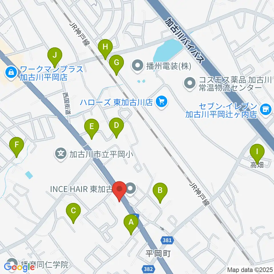 東加古川スターダンス周辺の駐車場・コインパーキング一覧地図