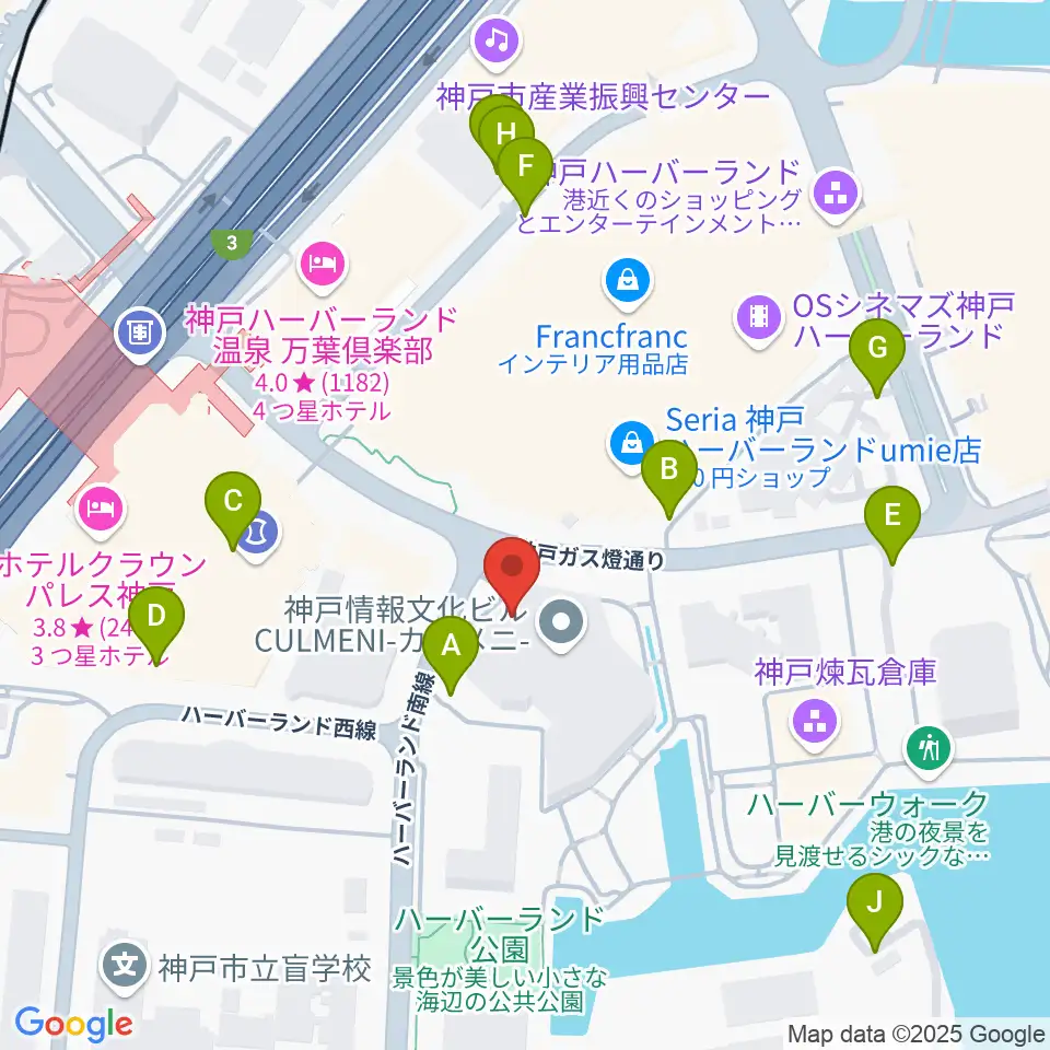 神戸新聞松方ホール周辺の駐車場・コインパーキング一覧地図