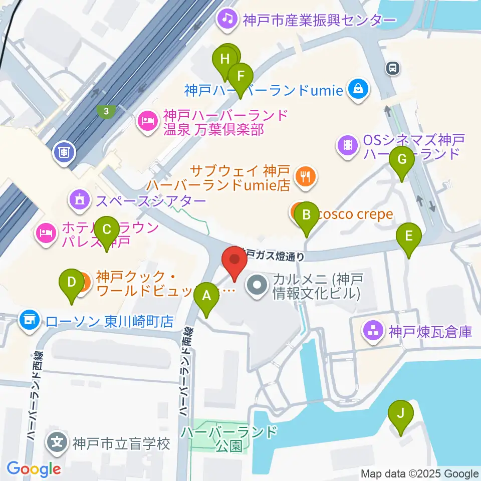 神戸新聞松方ホール周辺の駐車場・コインパーキング一覧地図