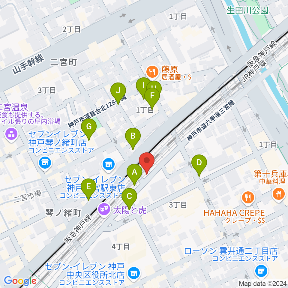 神戸108周辺の駐車場・コインパーキング一覧地図