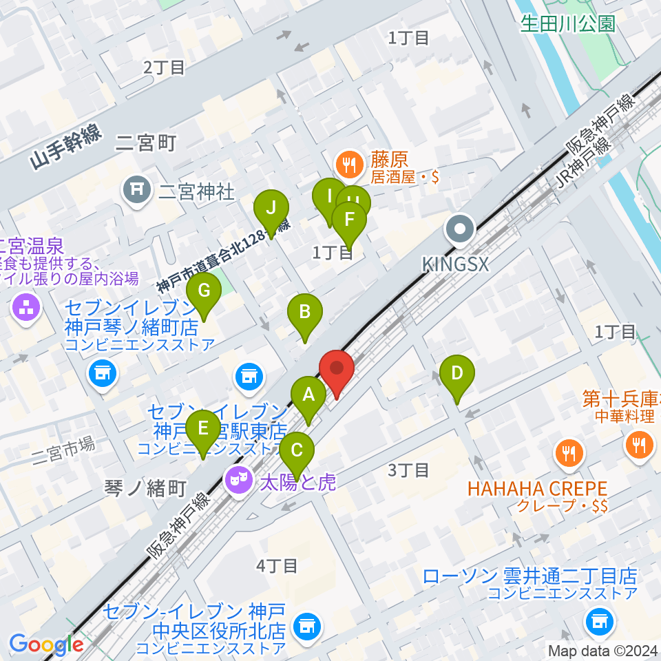 神戸108周辺の駐車場・コインパーキング一覧地図