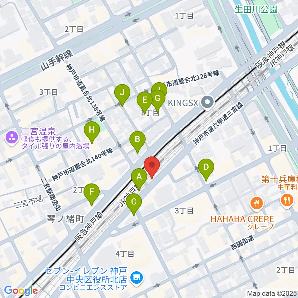 神戸108周辺の駐車場・コインパーキング一覧地図