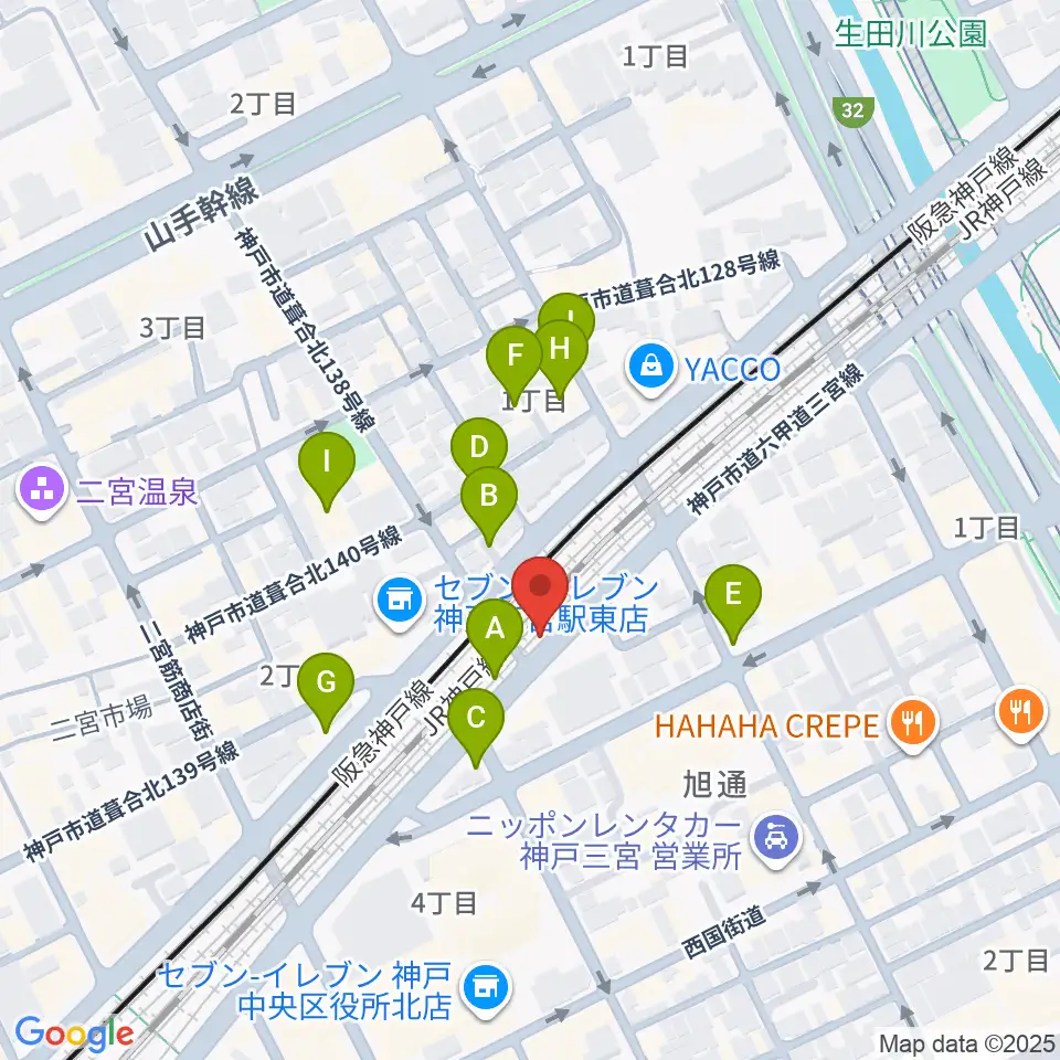 神戸108周辺の駐車場・コインパーキング一覧地図