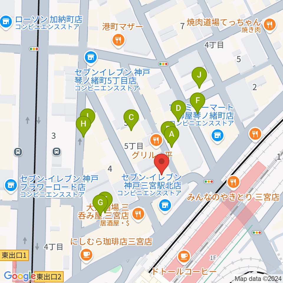 神戸グレートブルー周辺の駐車場・コインパーキング一覧地図