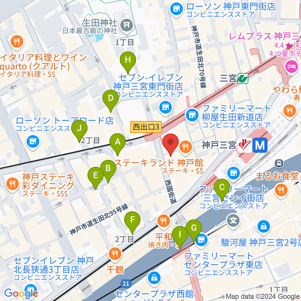 JazzBarグッドマン周辺の駐車場・コインパーキング一覧地図