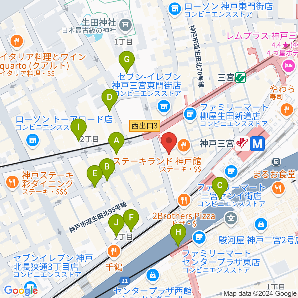 JazzBarグッドマン周辺の駐車場・コインパーキング一覧地図