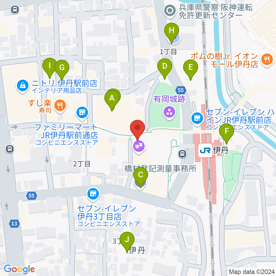 伊丹STAGE周辺の駐車場・コインパーキング一覧地図