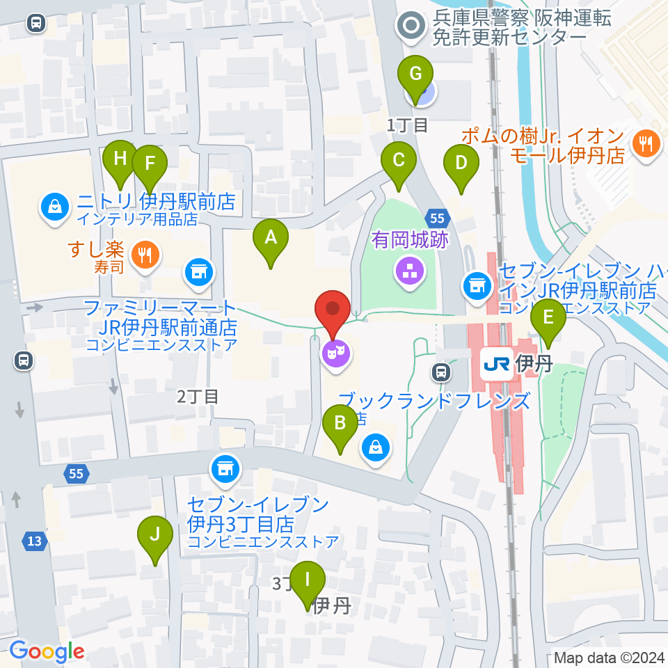 伊丹STAGE周辺の駐車場・コインパーキング一覧地図