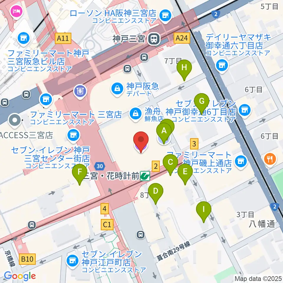 神戸国際会館こくさいホール周辺の駐車場・コインパーキング一覧地図