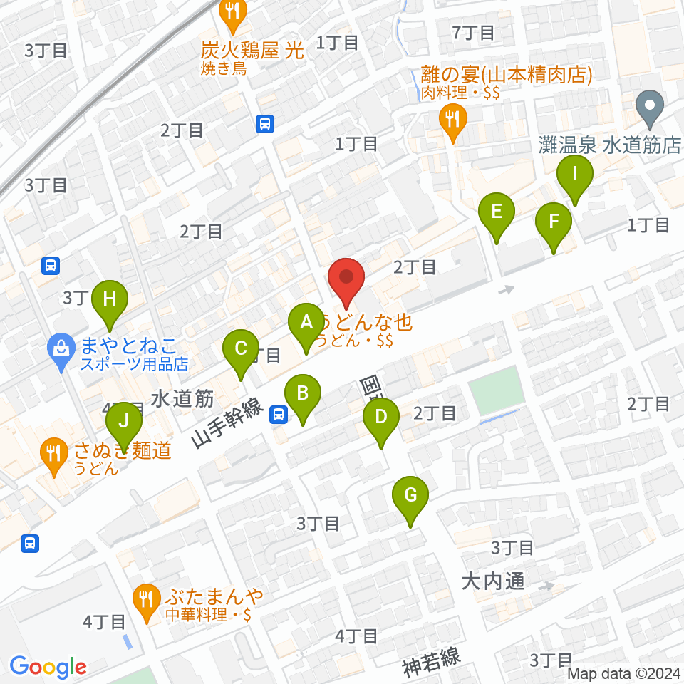 な也（LIVE MUSIC NA-Ya）周辺の駐車場・コインパーキング一覧地図