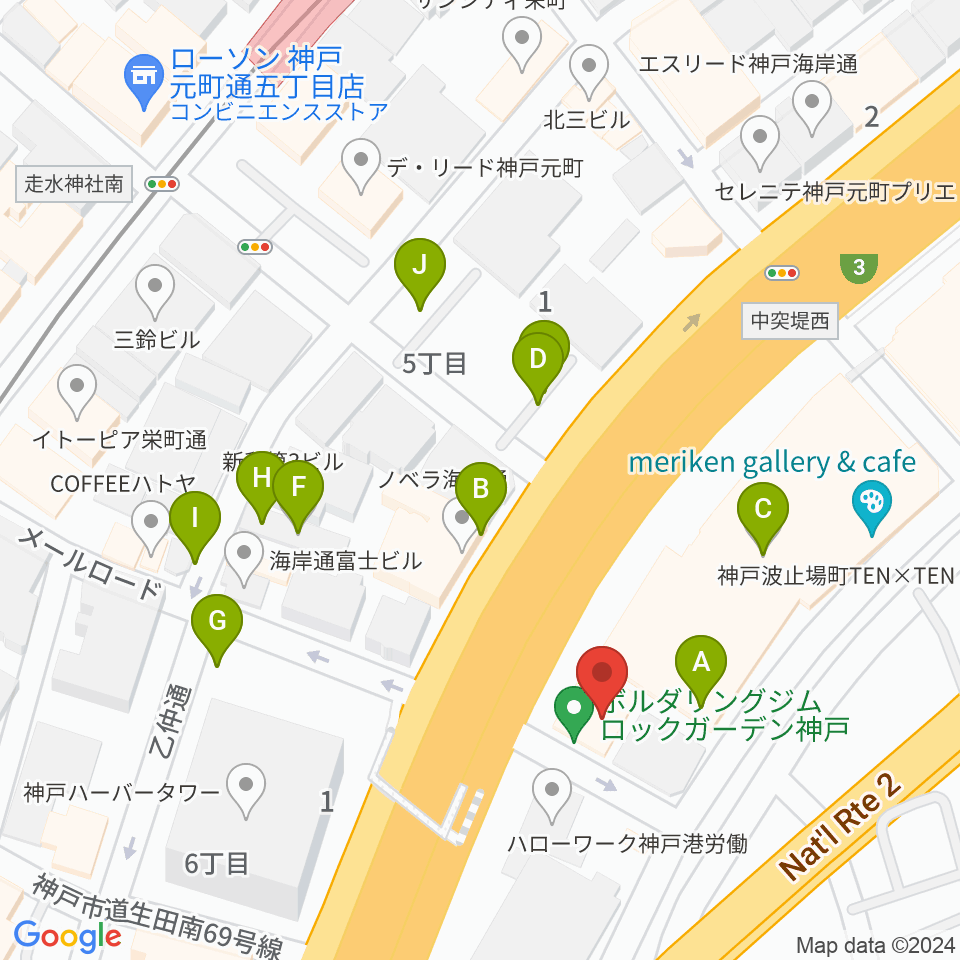 神戸ジェームスブルースランド周辺の駐車場・コインパーキング一覧地図