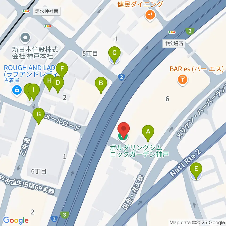 神戸ジェームスブルースランド周辺の駐車場・コインパーキング一覧地図