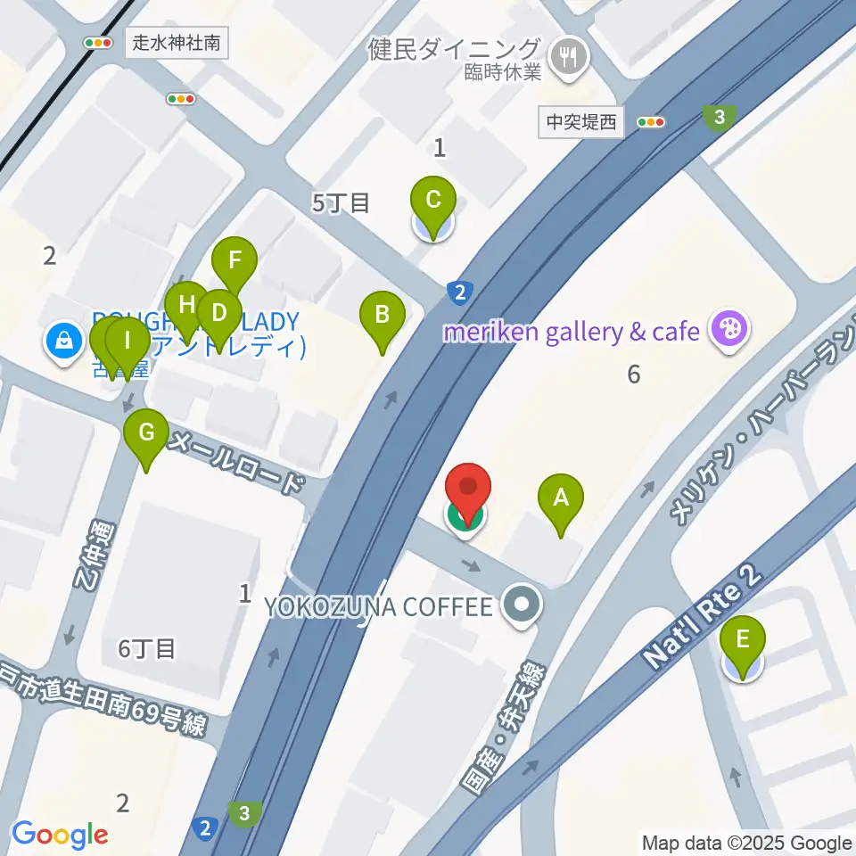 神戸ジェームスブルースランド周辺の駐車場・コインパーキング一覧地図