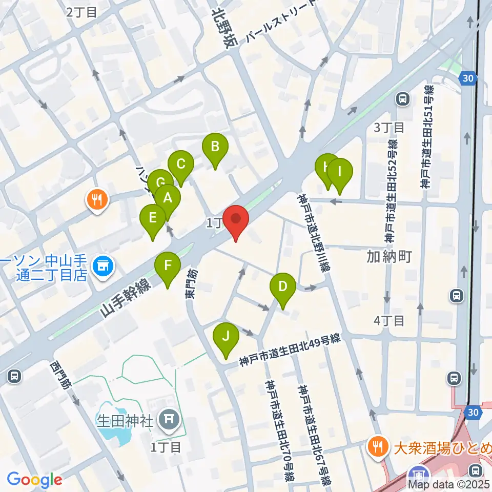 神戸ガレージパラダイス周辺の駐車場・コインパーキング一覧地図