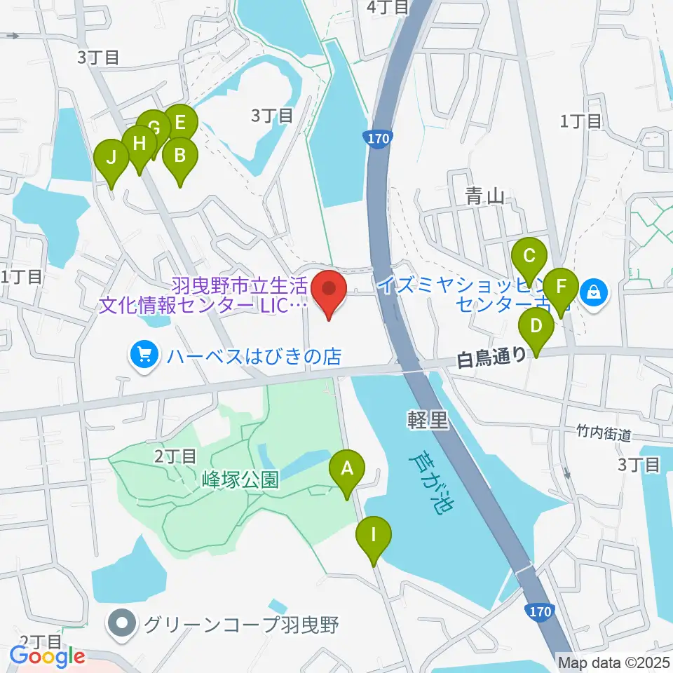 LICはびきの周辺の駐車場・コインパーキング一覧地図