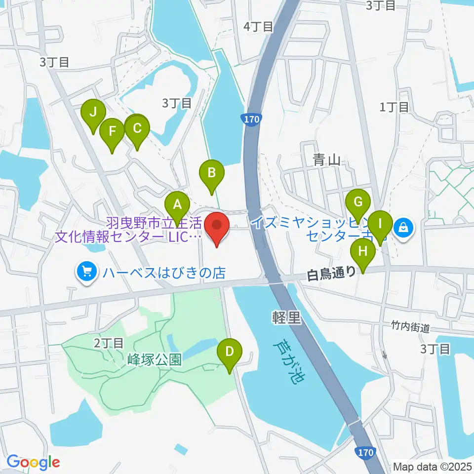 LICはびきの周辺の駐車場・コインパーキング一覧地図