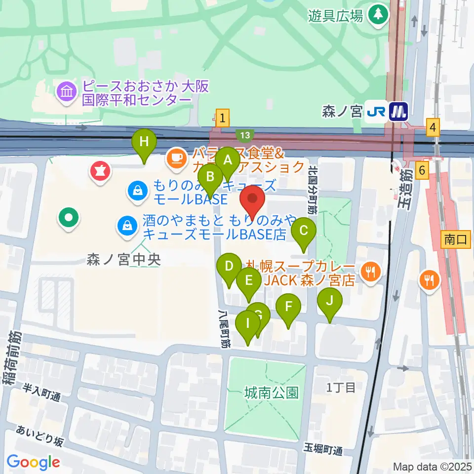 森ノ宮ピロティホール周辺の駐車場・コインパーキング一覧地図