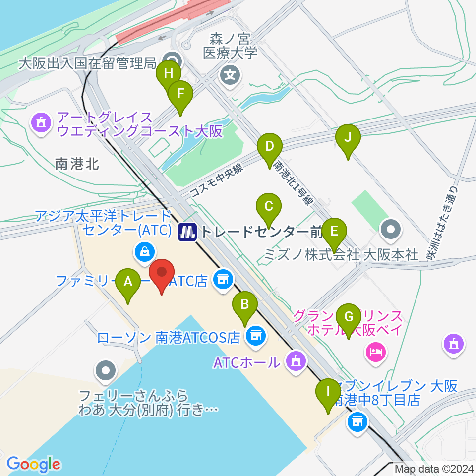 南港サンセットホール周辺の駐車場・コインパーキング一覧地図