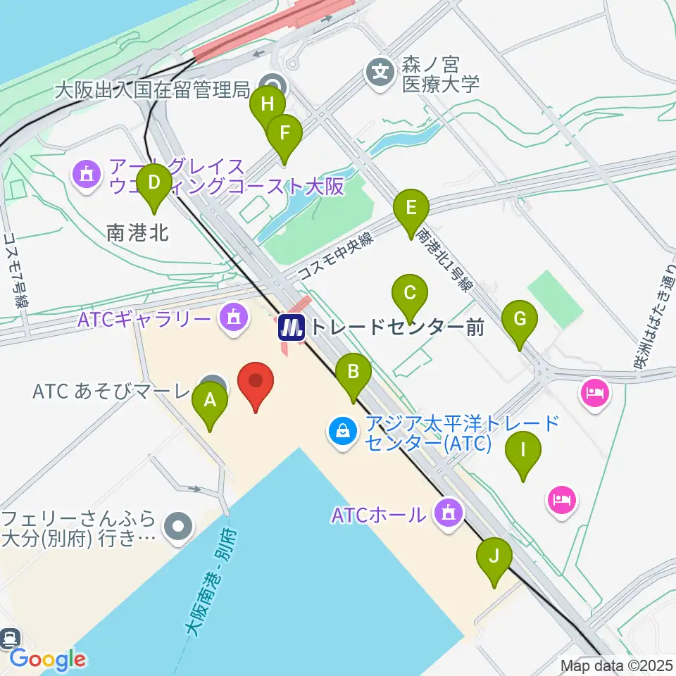 南港サンセットホール周辺の駐車場・コインパーキング一覧地図