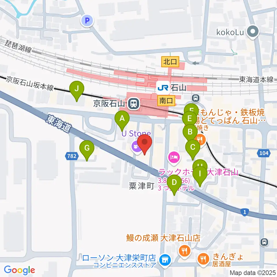 滋賀ユーストン周辺の駐車場・コインパーキング一覧地図