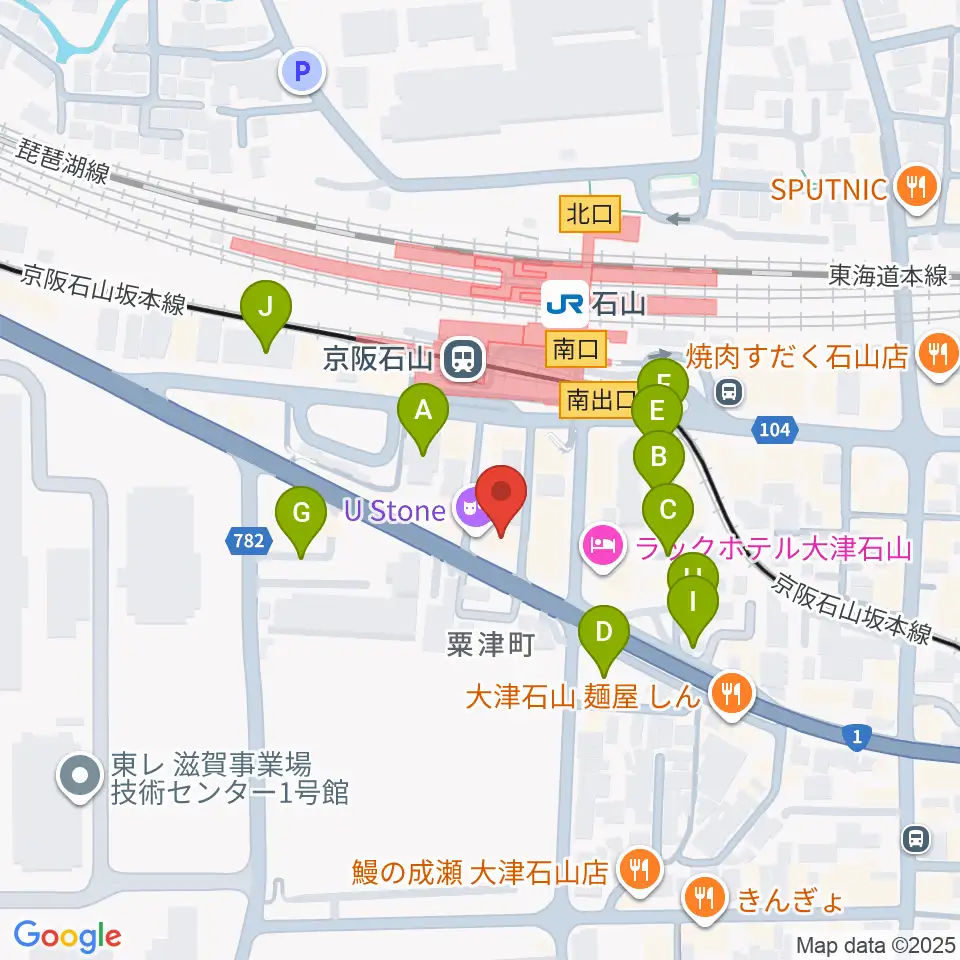 滋賀ユーストン周辺の駐車場・コインパーキング一覧地図