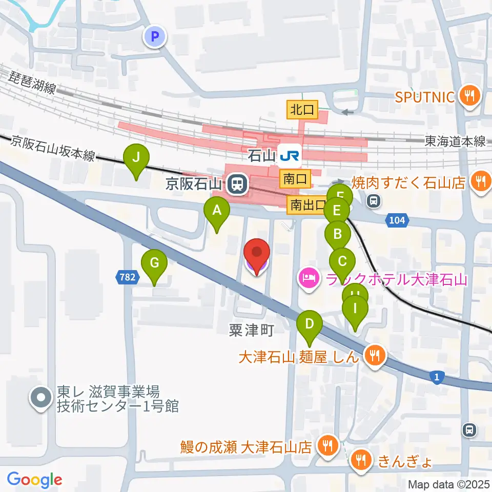 滋賀ユーストン周辺の駐車場・コインパーキング一覧地図