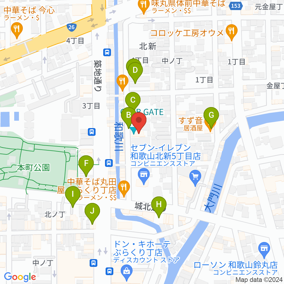 和歌山CLUB GATE周辺の駐車場・コインパーキング一覧地図