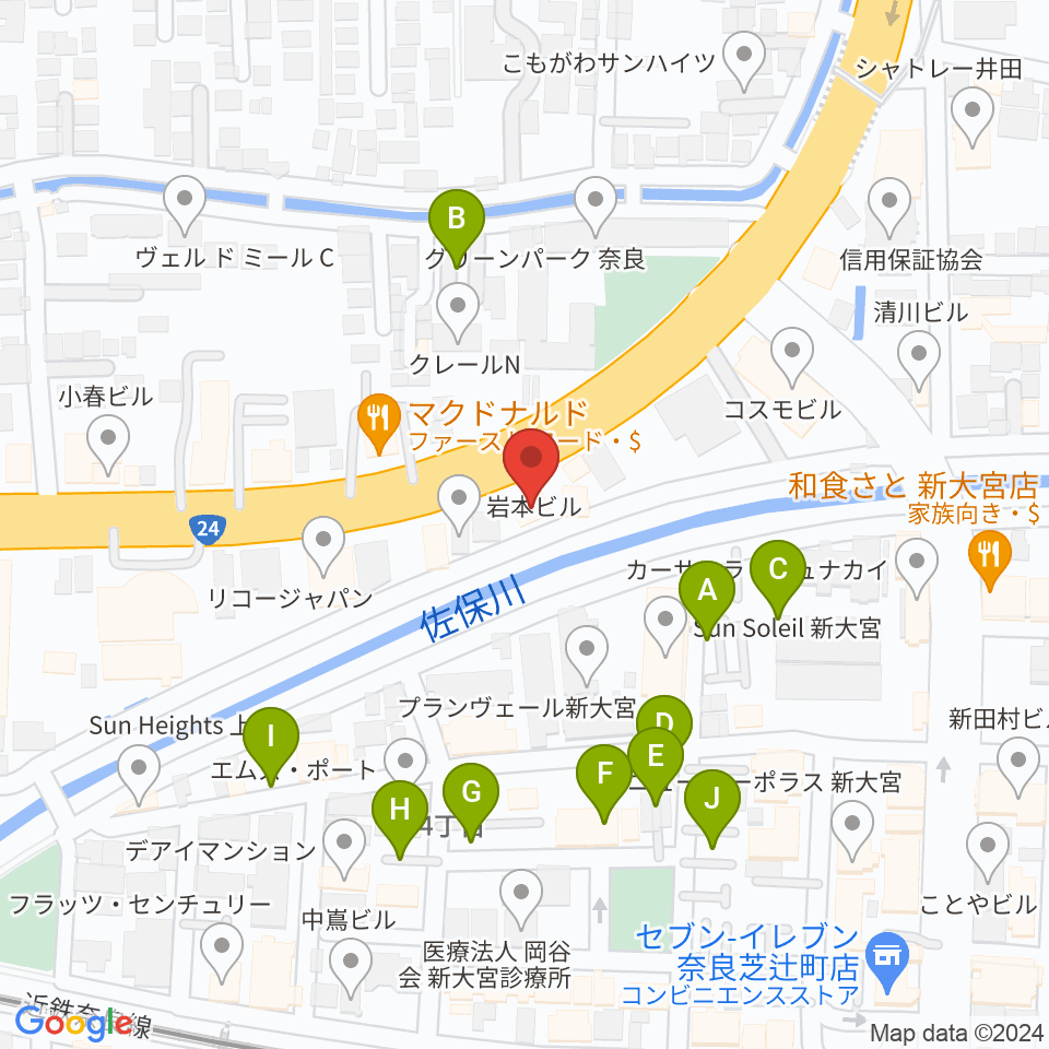 奈良ネバーランド周辺の駐車場・コインパーキング一覧地図