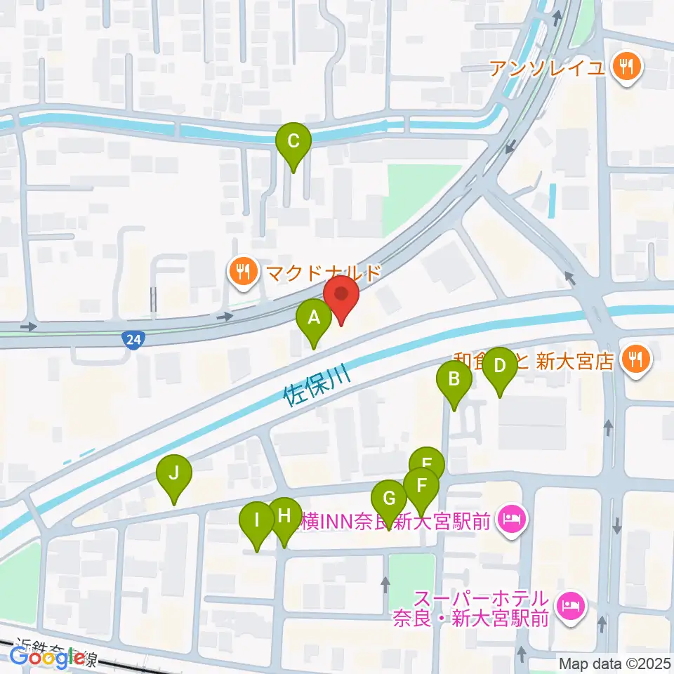 奈良ネバーランド周辺の駐車場・コインパーキング一覧地図